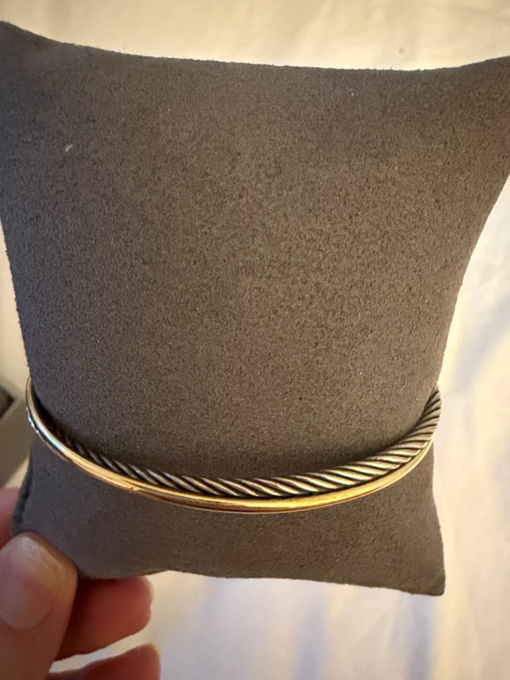 David Yurman Two-Tone Cable Bracelet in Gold and Silver - Picture 4 of 8